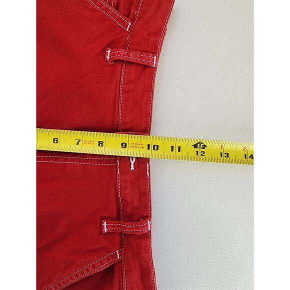 Dickies Pants Womens 29x30 Red Workwear Utility Hammer Loop Straight Rockabilly - Picture 12 of 16